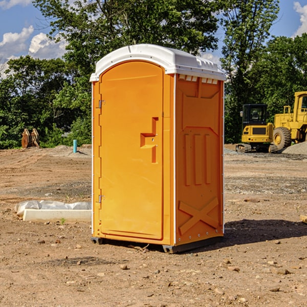 are there any restrictions on what items can be disposed of in the portable restrooms in Wild Peach Village